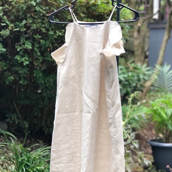 mango ruffled linen dress